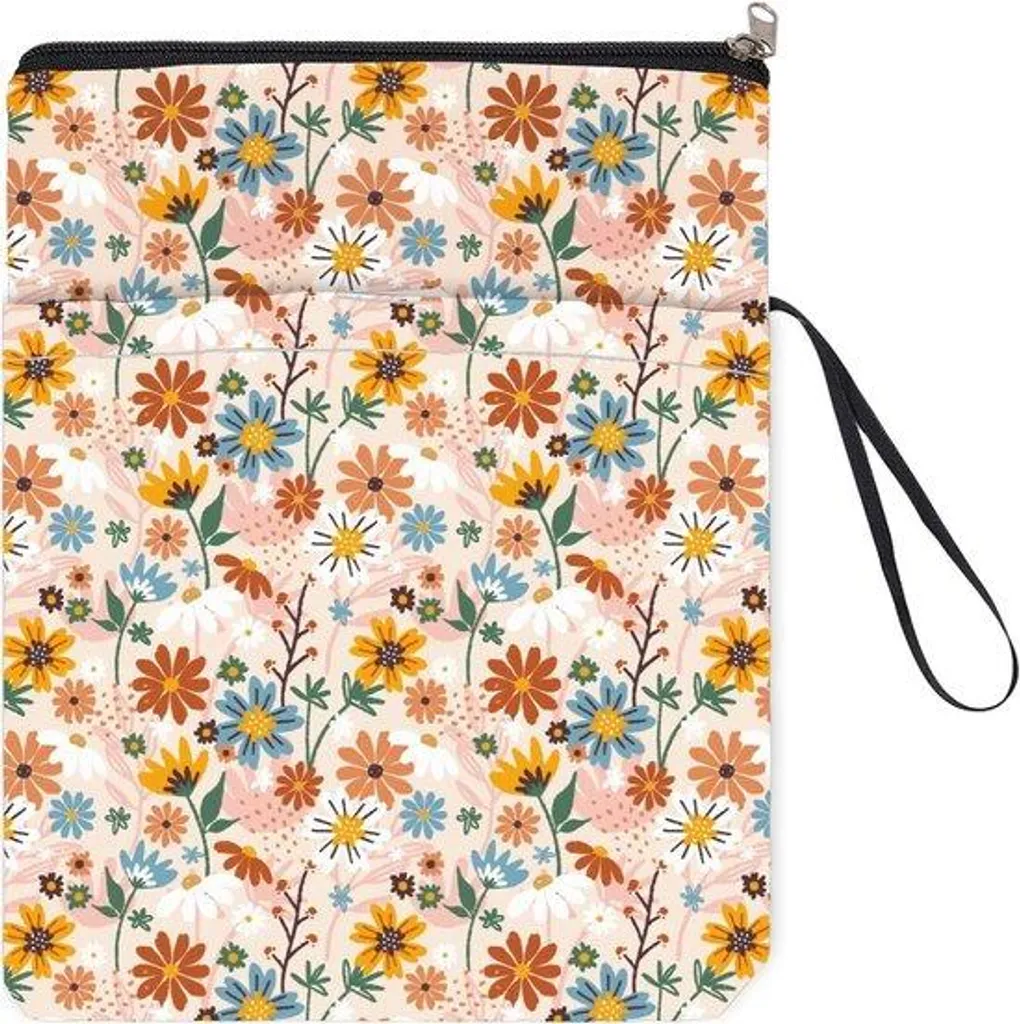 Housse de livre imperméable 23 x 28 cm avec fermeture éclair et poche