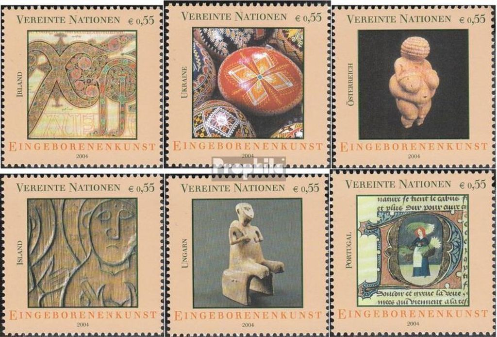 Briefmarken UNO - Wien 2004 Mi 411-416 (kompl.Ausg.) postfrisch Eingeborenenkunst