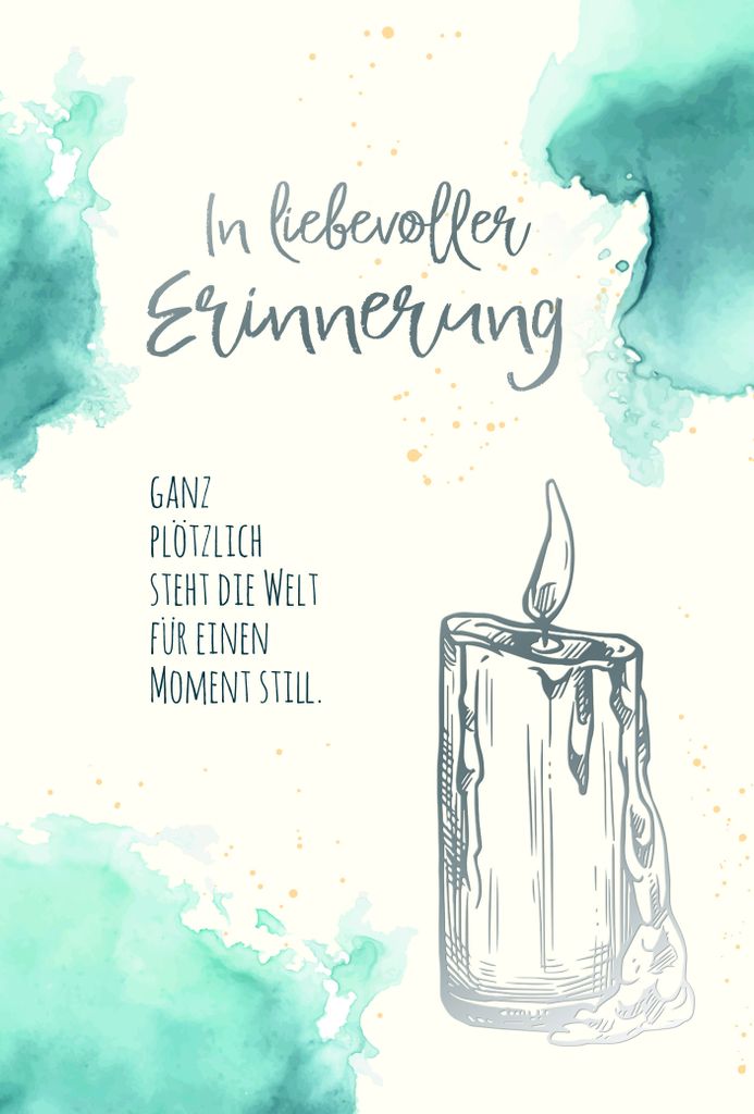 Trauer Beileid Kondolenz - Trauerkarte im Format 11,5 x 17