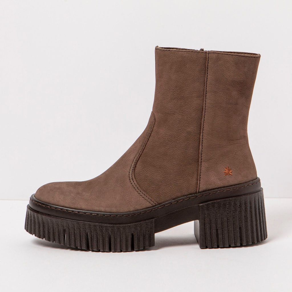 Art Schnürstiefel mit hohem Absatz Damen 1374 NOBUCK BROWN/YORK Farbe Braun