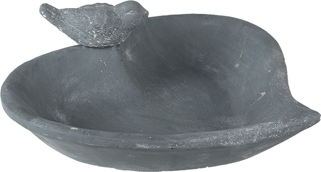Clayre & Eef Vogelfutterhaus Herz 26x26x10 cm Grau Stein