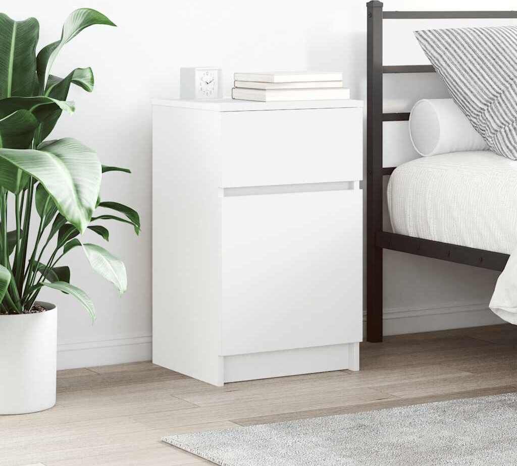 Maison Exclusive - Nachttische 2 Stk. Weiß 39x35x65 cm Holzwerkstoff