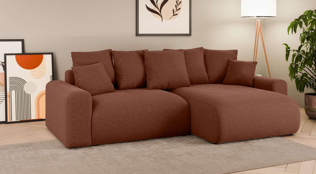 99rooms Emilia Ecksofa Chenille WIND Terracotta Rechts