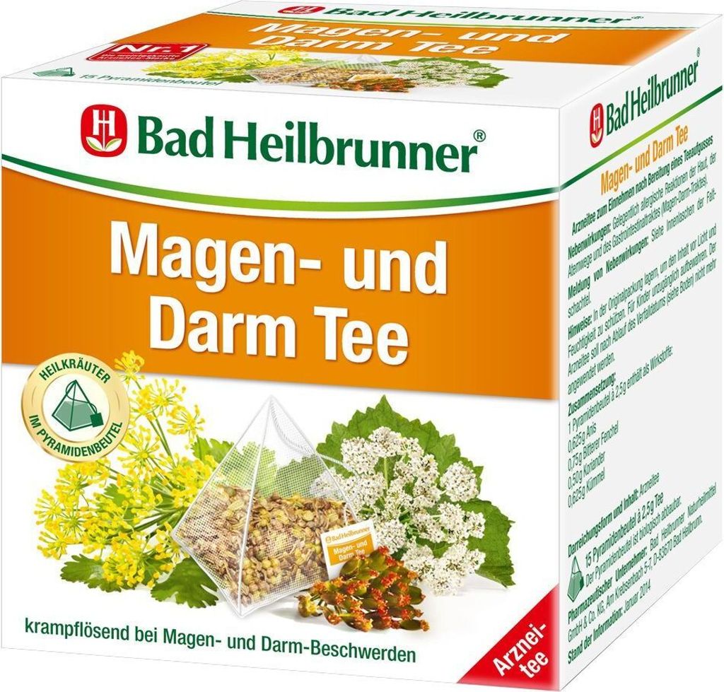 Bad Heilbrunner - Tè per stomaco e intestino - 8er 14g Immagine del prodotto 