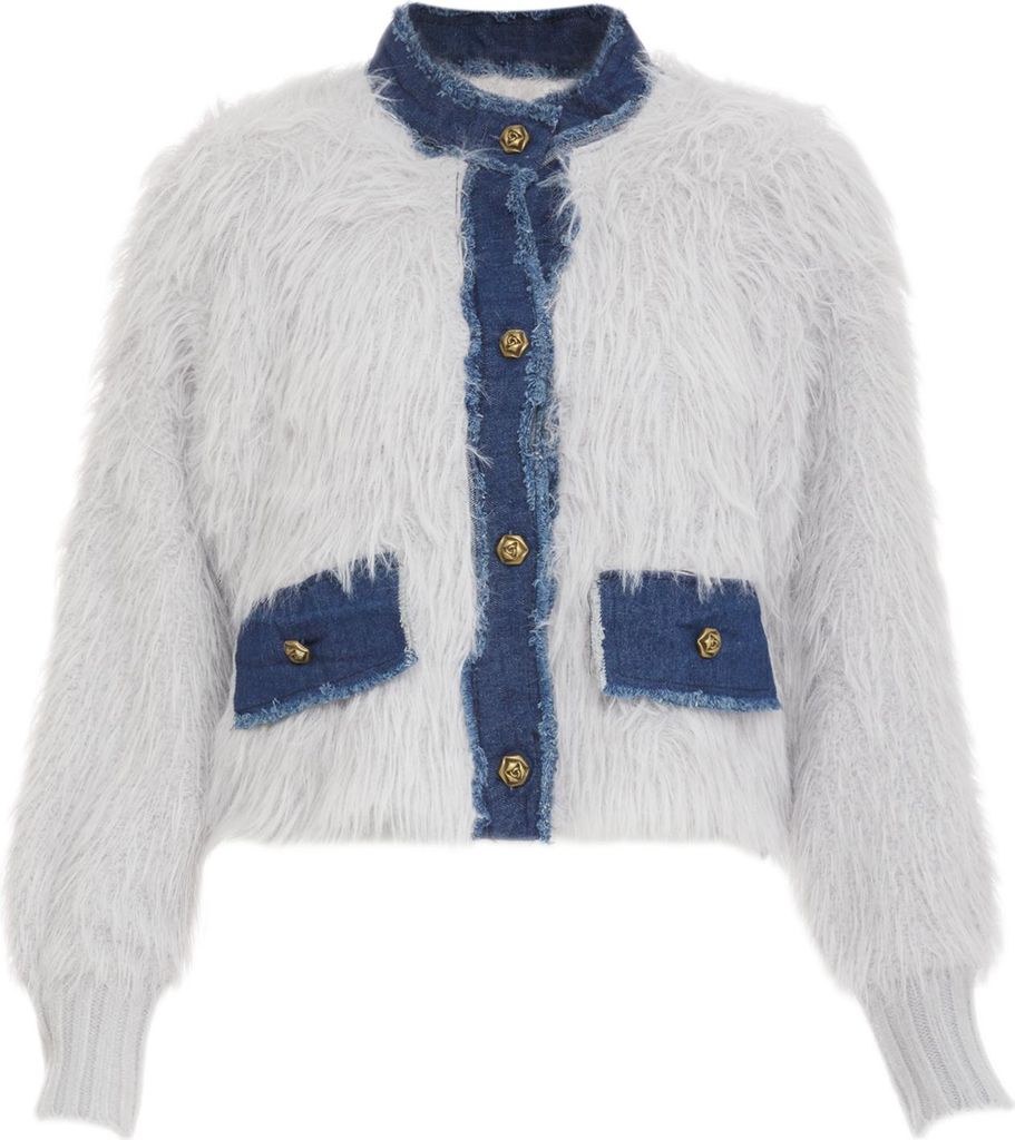 ALARY damen strickjacke - hellblau denim, M