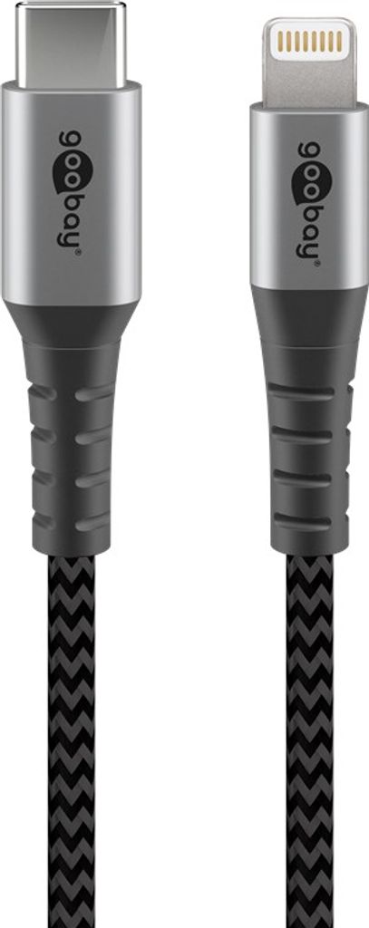 Goobay 49270 lightning cable 0.5 m Black, Grey Immagine del prodotto 