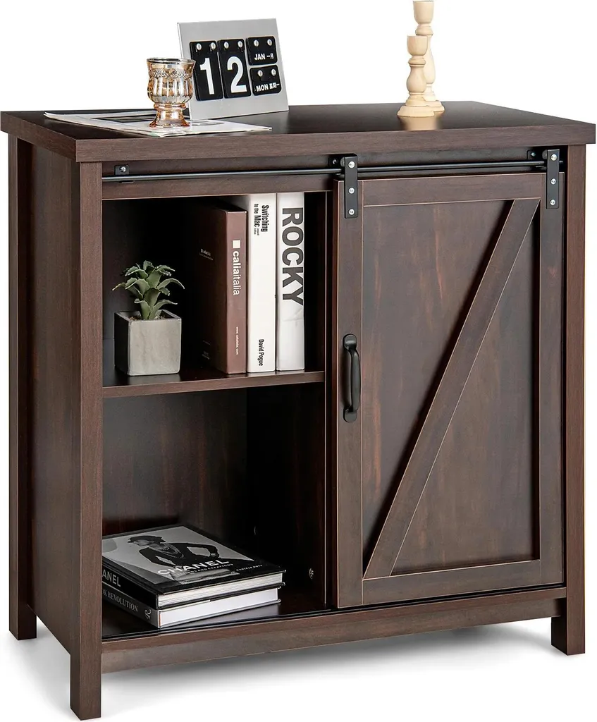 Buffet Industriel 4 Compartiments en Bois MDF - Meuble Rangement 0,8 m