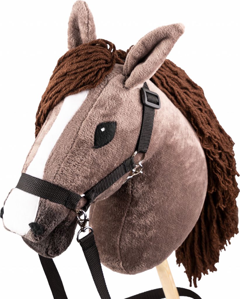 Steckenpferd Hobby Horse Kastanie Braun Pferd A3 mit Halfter Zügel von KleinBaby Echtes Pferd für Bastler Hobby Horse Sport
