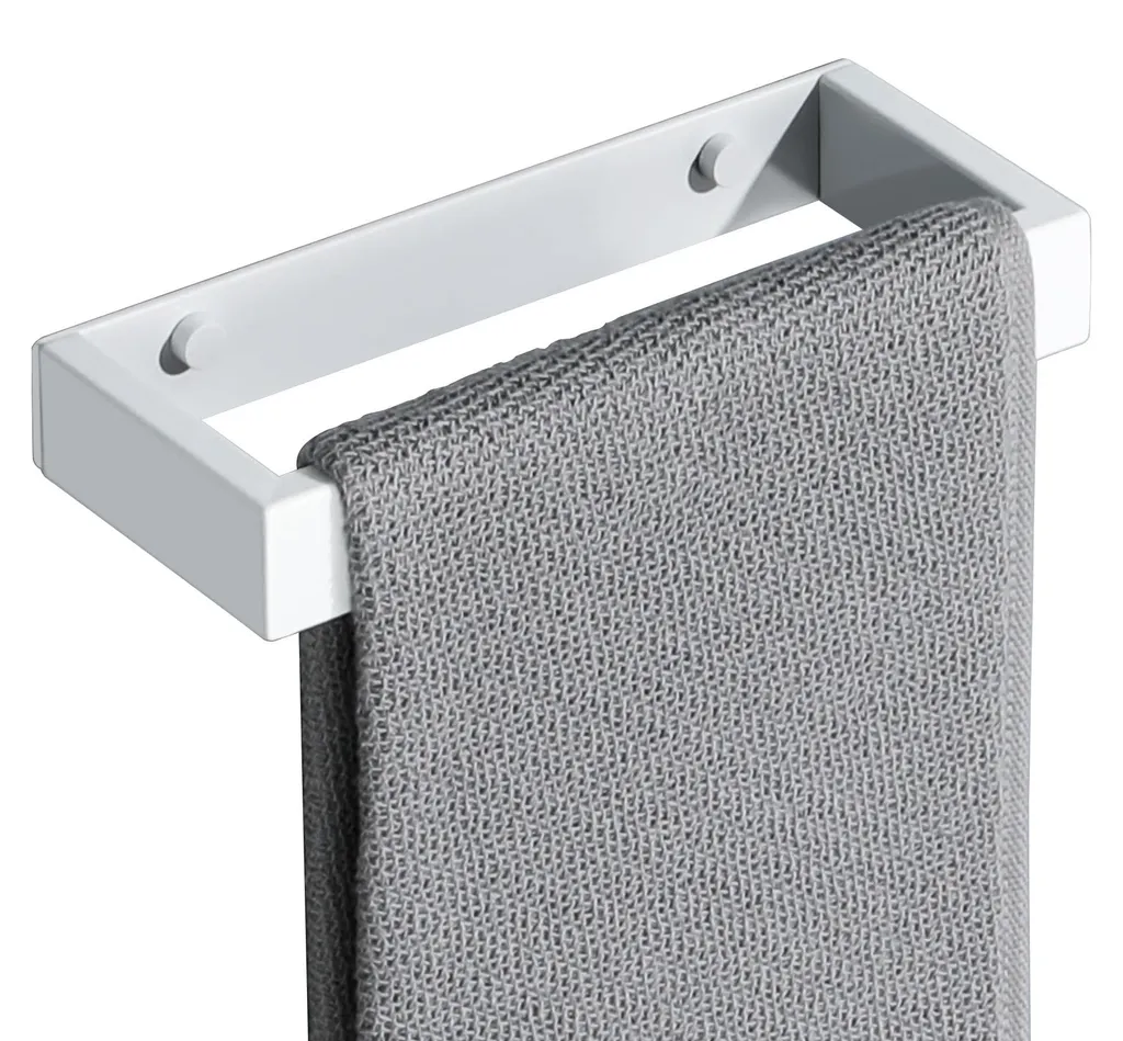 Porte-serviettes cuisine et salle de bain blanc sans perçage 20 cm