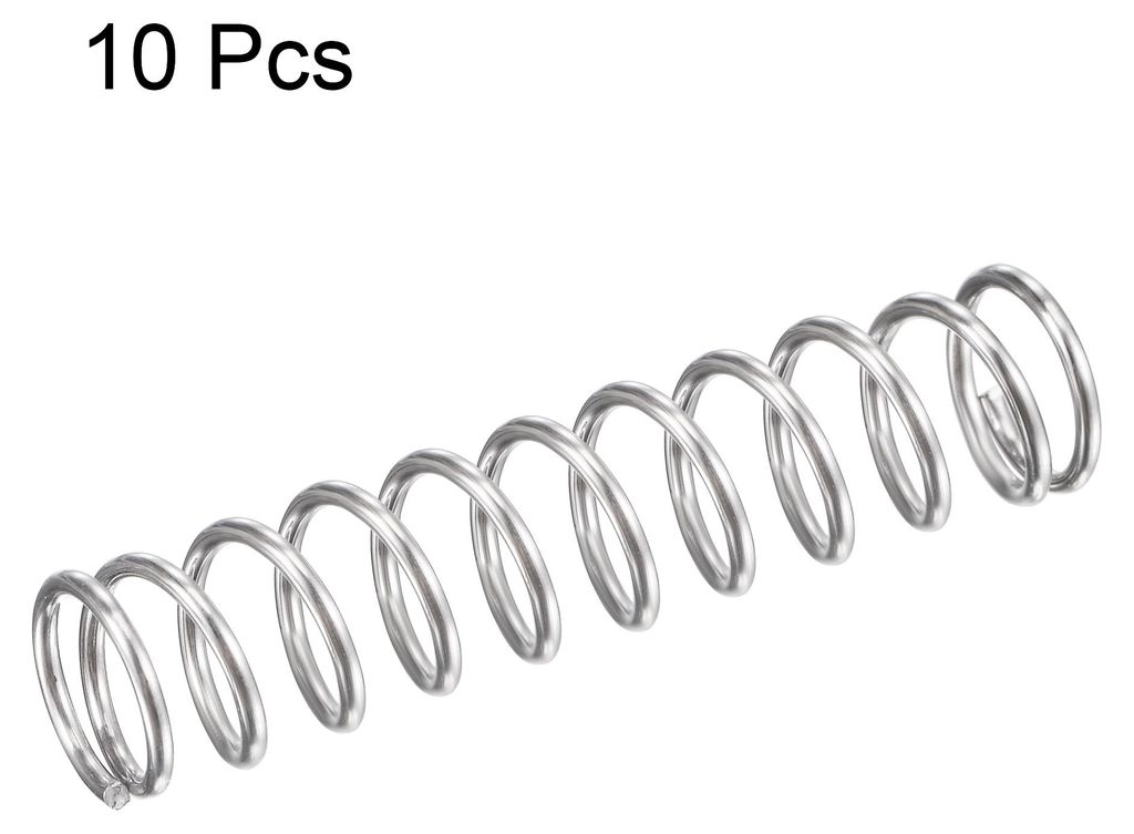 Druckfeder, 304 Edelstahl Druckfedern Silber Spiralfeder Stahlfeder 9mm OD 1mm Kabelgr??e 26mm Komprimierte L?nge 40mm L?nge 31,4N Tragf?higkeit 10...