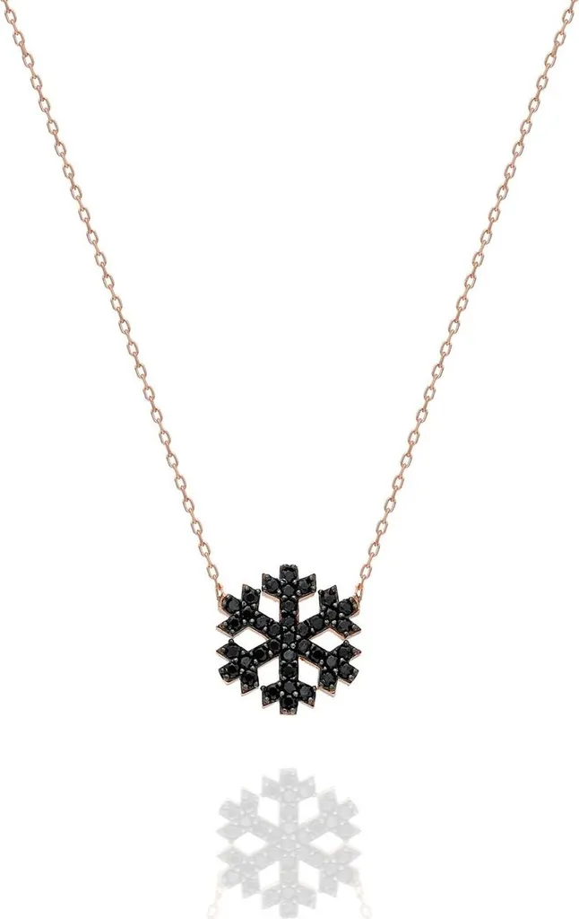 Collier argent 925 flocon noir : un bijou anti-ternissement et chic