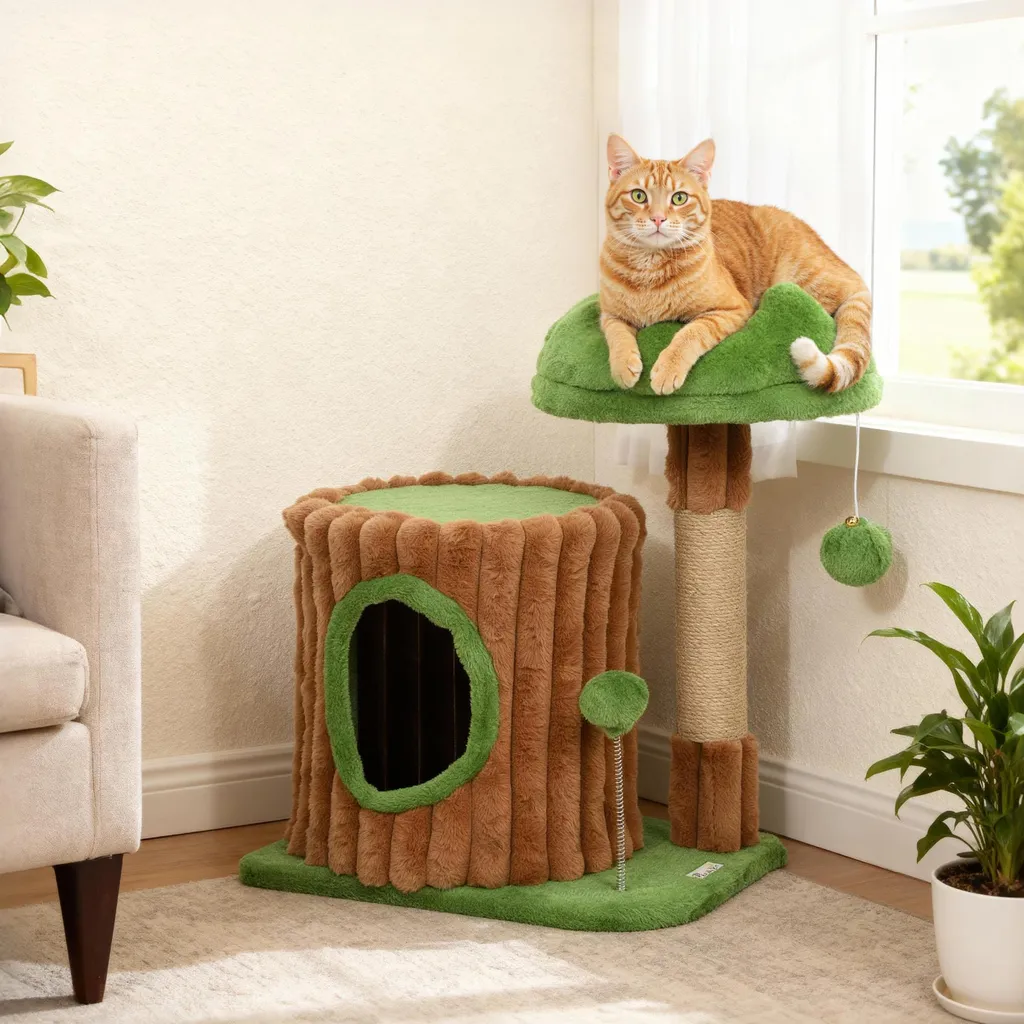 Arbre à chat stable et petit format pour protéger votre mobilier fixe