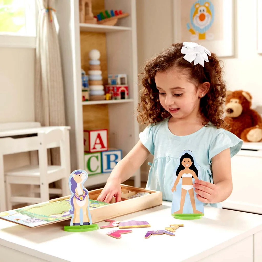 Poupée magnétique en bois à habiller Princesse - Jeu éducatif 35 pièces - 2