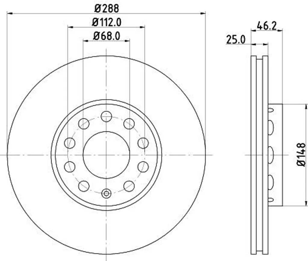 HELLA 8DD 355 127-081 Jeu de 2 Disques de Frein Avant Haute Performance