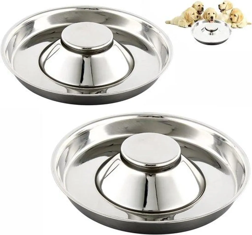 Stop ballonnements : Gamelle anti-glouton inox 22 cm pour chien gourmand