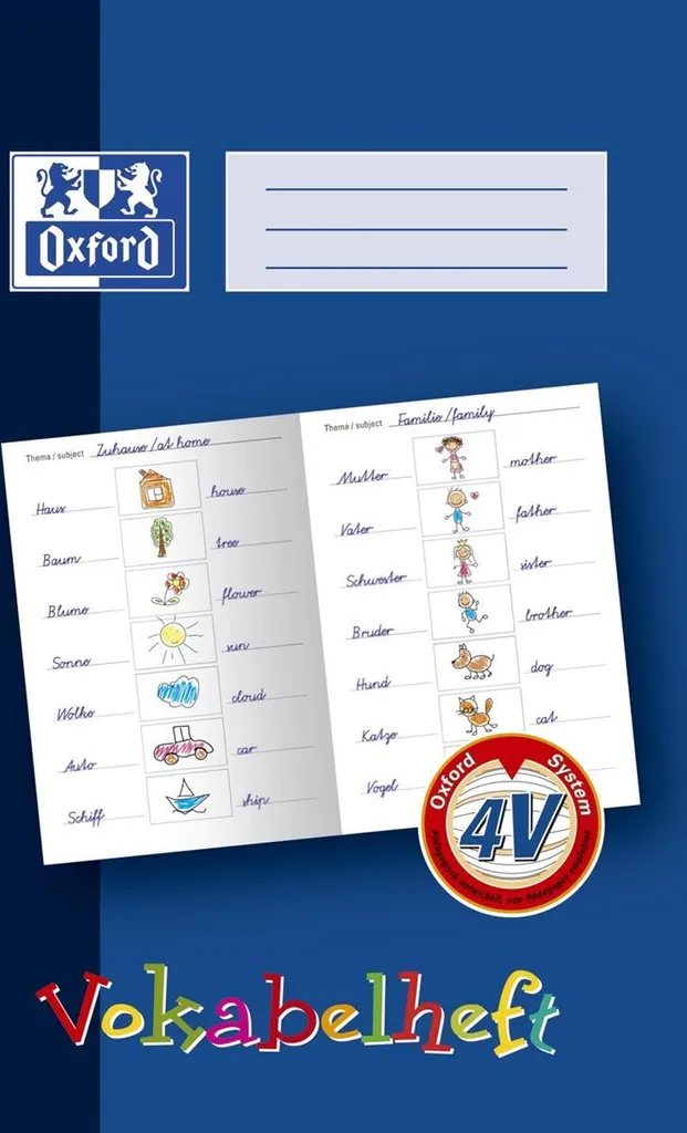 Oxford 100057955 Cahier de vocabulaire LIN4V A4 16 feuilles lot de 10