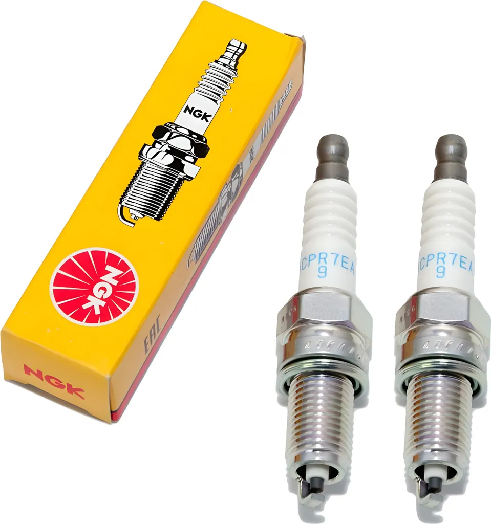 Set di candele NGK 2x DCPR7EA-9 candela con soppressione delle interferenze, filettatura lunga 19,0mm Ø 12,0mm esagono 16,0mm, distanza tra gli elettrodi 0,90mm, potere calorifico 7, 6651