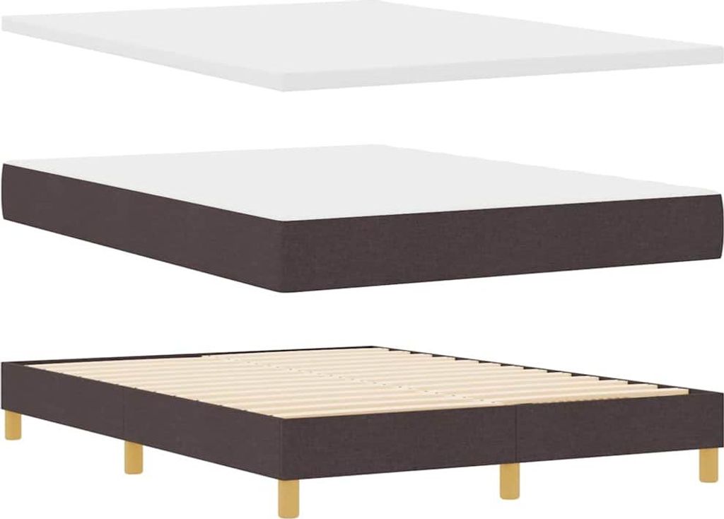 Best Möbel Boxspringbett mit Matratze - modernes Design - Dunkelbraun 160x200 cm Polsterung - Doppelbett A3341303