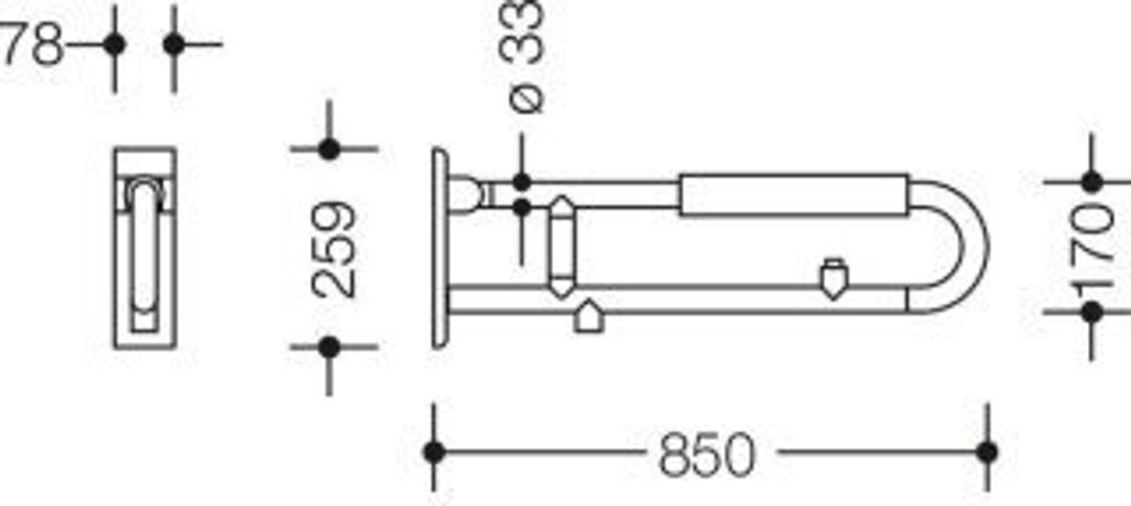 HEWI 801.50B561 98 SK-Griff, drehb., matt,