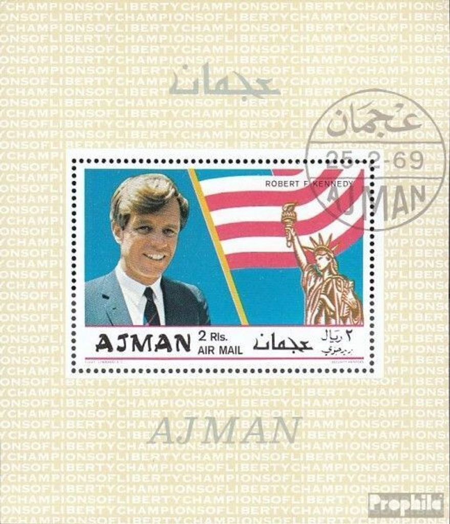 Briefmarken Ajman 1969 Mi Block122A (kompl.Ausg.) gestempelt Die Gebrüder Kennedy