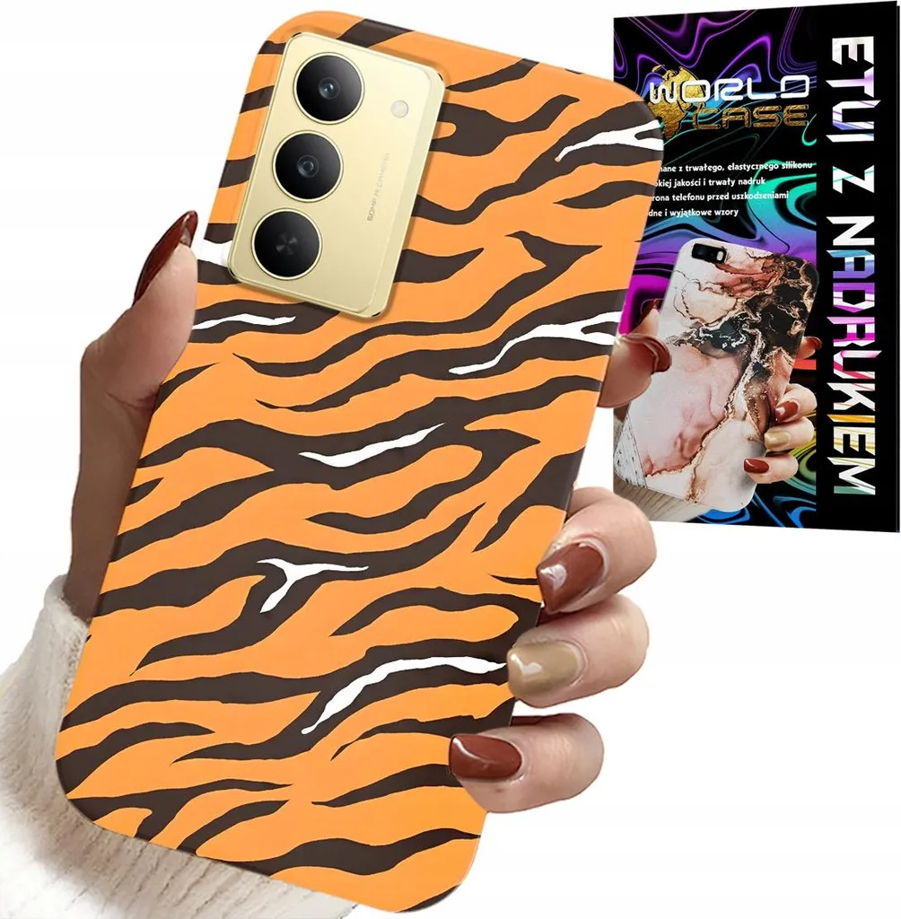 Cover Realme 14X Design Tigrato + Pellicola Vetro 9H | Protezione Totale
