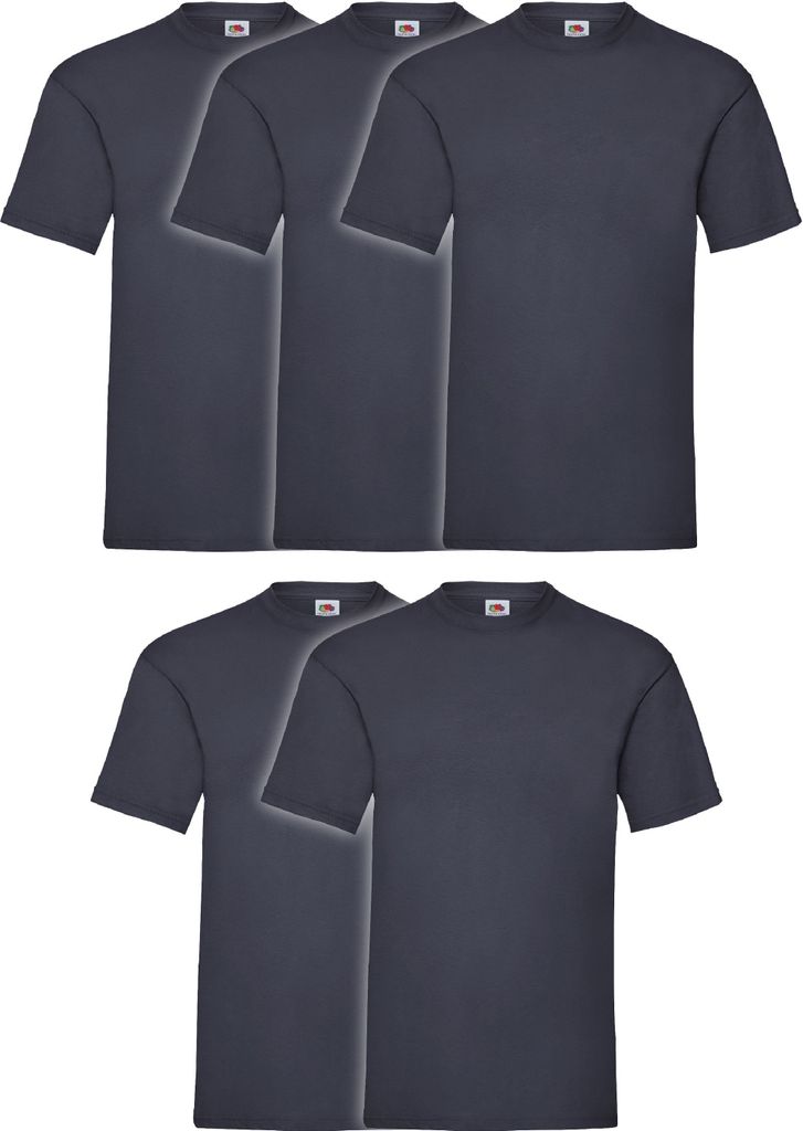 5er Pack Fruit of the Loom Valueweight T-Shirt + GRATIS MyShirt Stoffbeutel Farbe: deep navy Größe: 2XL