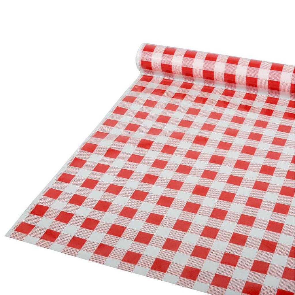 Tischdecke, Folie 50 m x 80 cm rot "Karo" Produktbild 