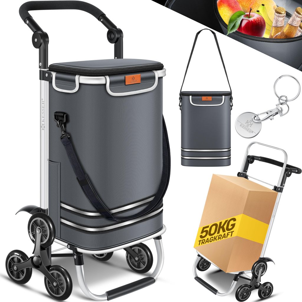 KESSER® Einkaufstrolley mit Kühlfach ideal für Stufen 56L Produktbild 
