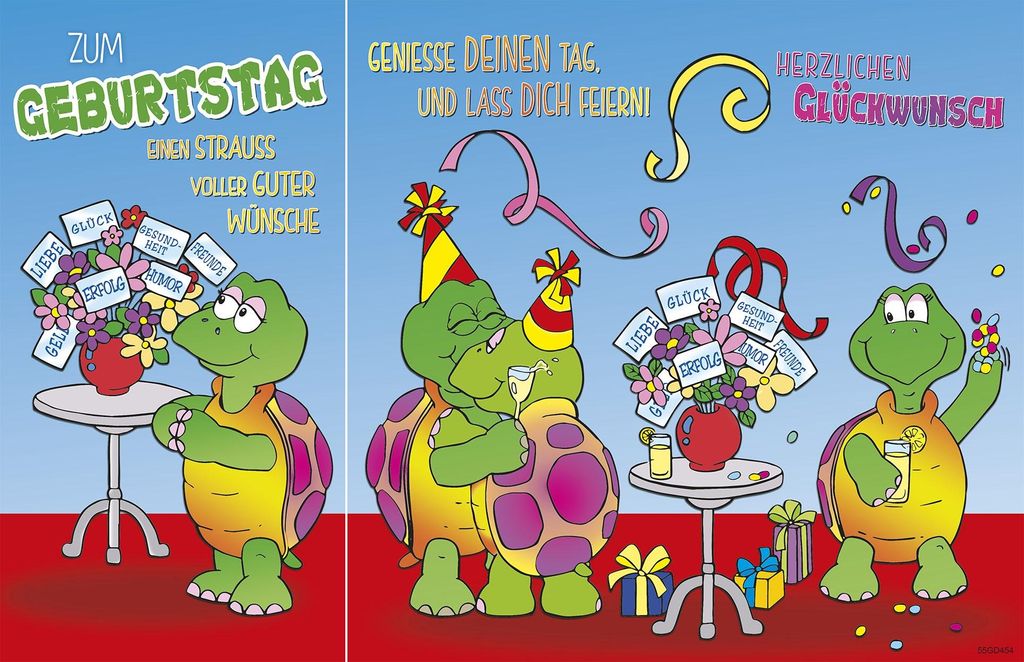 Geburtstag - Glückwunschkarte im Format 11,5 x 17 cm mit Umschlag