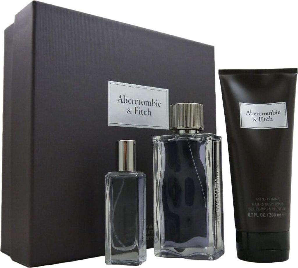 Abercrombie & Fitch First Instinct Man Eau de Toilette Spray 100ml / Eau de Toilette Spray 15ml / Hair And Body Wash 200ml
