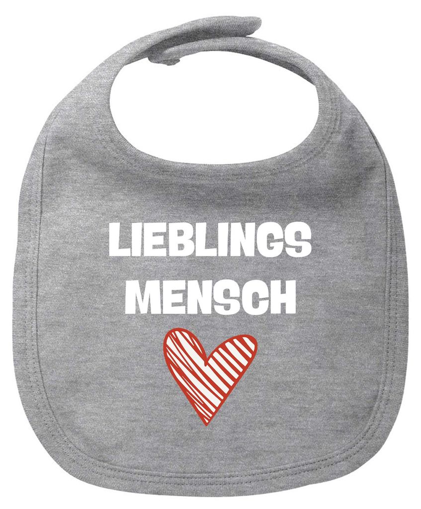Huuraa Baby Lätzchen Lieblingsmensch Herz Heather Grey Klettverschluss Baumwolle Latz Geschenkidee
