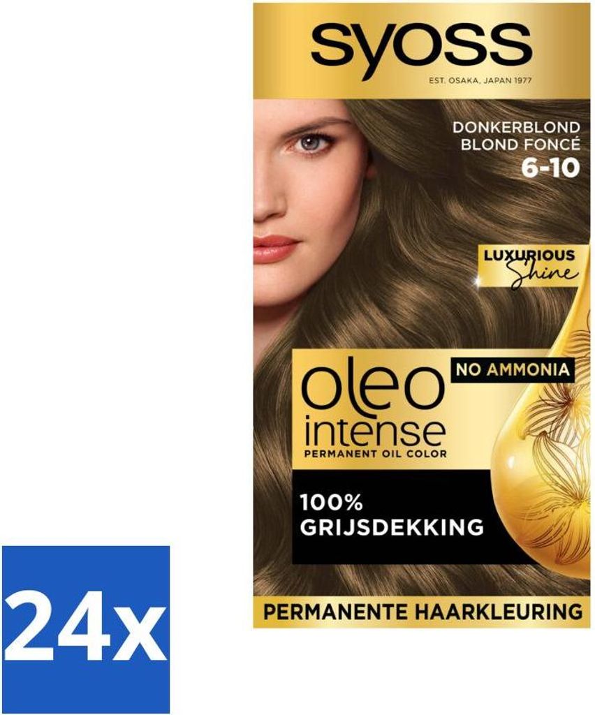 SYOSS - Oleo Intense 6-10 - Haarfarbe - Permanente Haarfärbung - Dunkelblond - Langanhaltende Farbe - Vorteilspack - 24 Stücke