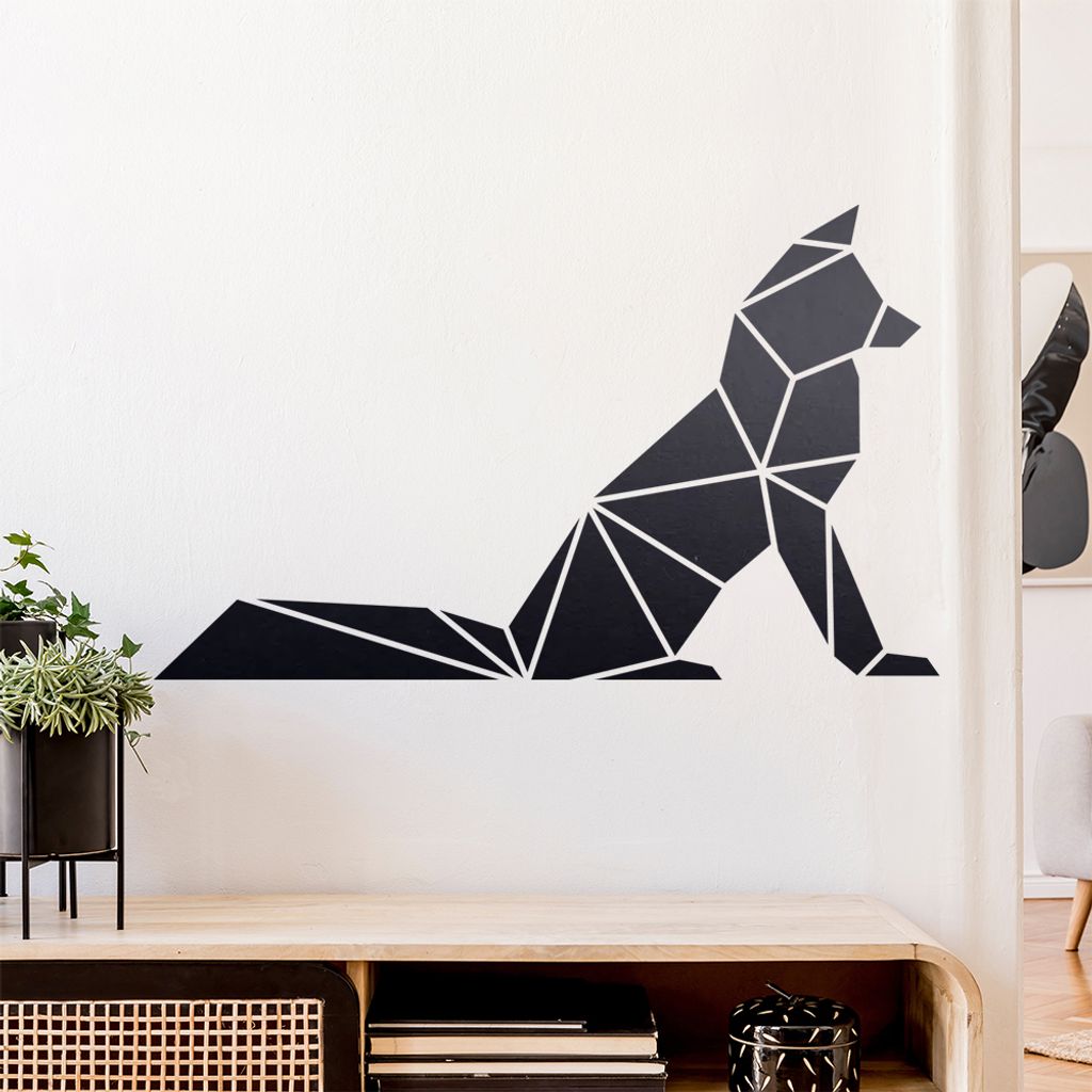 Papierfalten Fuchs Wandtattoo Wandaufkleber Wall Sticker - Dekoration, Küche, Wohnzimmer, Schlafzimmer, Badezimmer