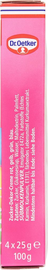 Dr. Oetker Zuckerschrift, 4 Farben- blau, gelb, rot, grün Produktbild 2