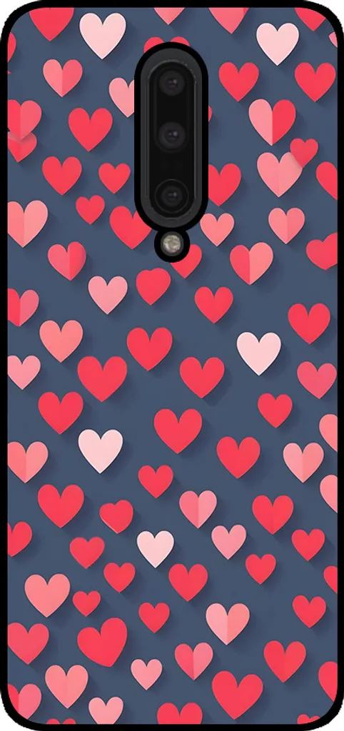 Cover OnePlus 7 Pro Smartphonica - Cuori Rosa e Rossi in TPU Flessibile
