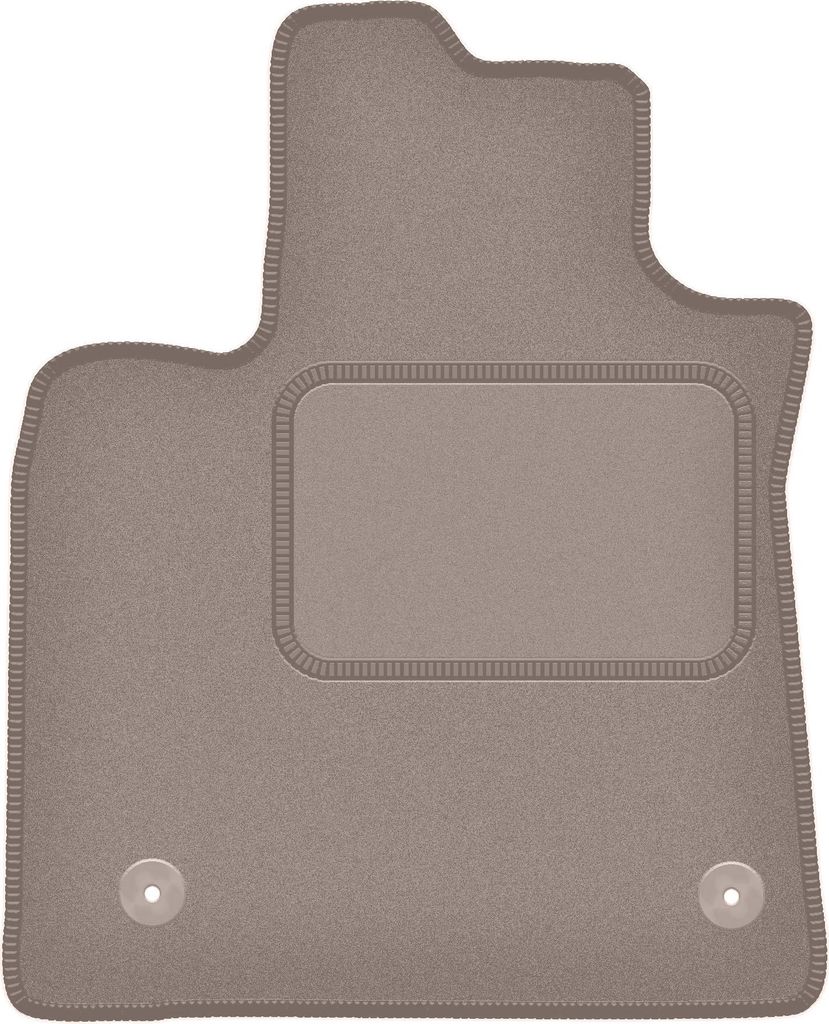 Fahrerfußmatte Velours beige passend für Dacia Logan III (2021-, Limousine, Kombi) – mit Befestigungen – passgenau