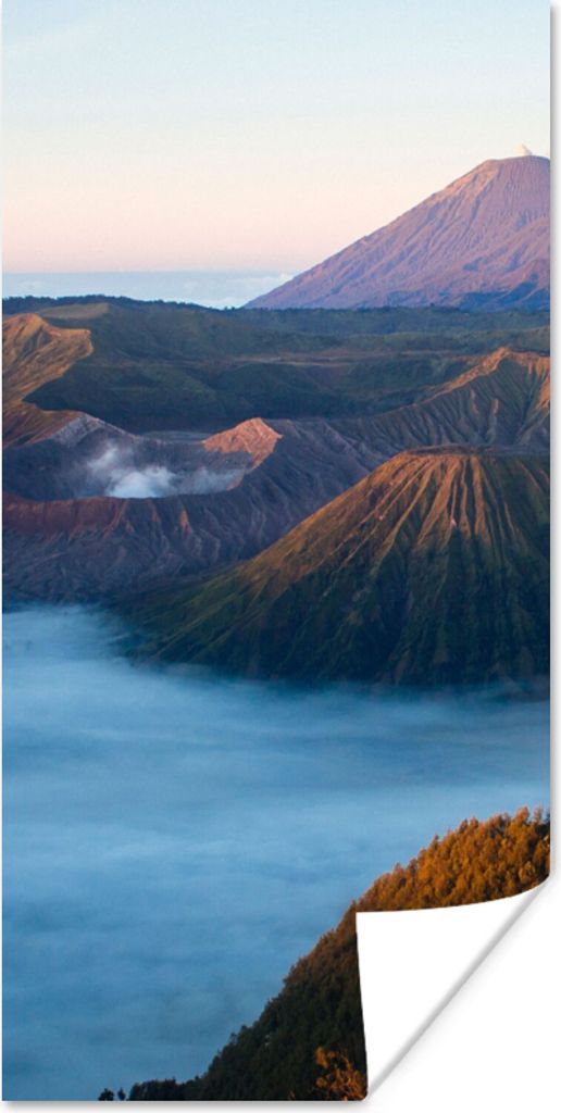 MuchoWow Poster Vulkan - Natur - Nebel 20x40 cm - Plakat - Foto