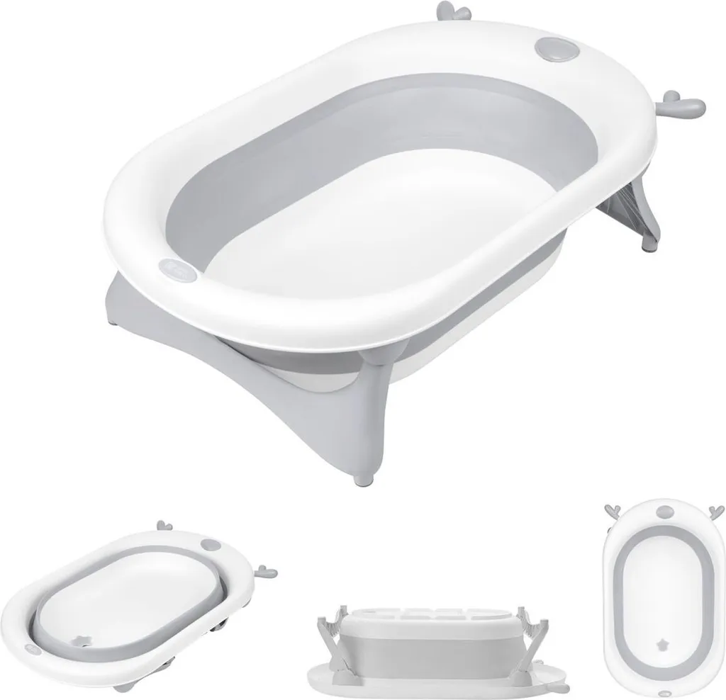 Baignoire bébé pliable grise Kikkaboo Foldy : stop à l'encombrement bain
