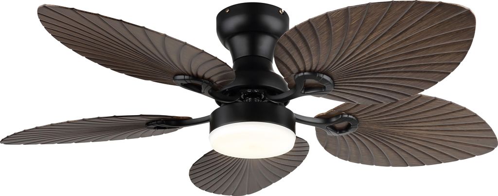 Energiespar Deckenventilator mit LED Beleuchtung und Fernbedienung Elise Schwarz