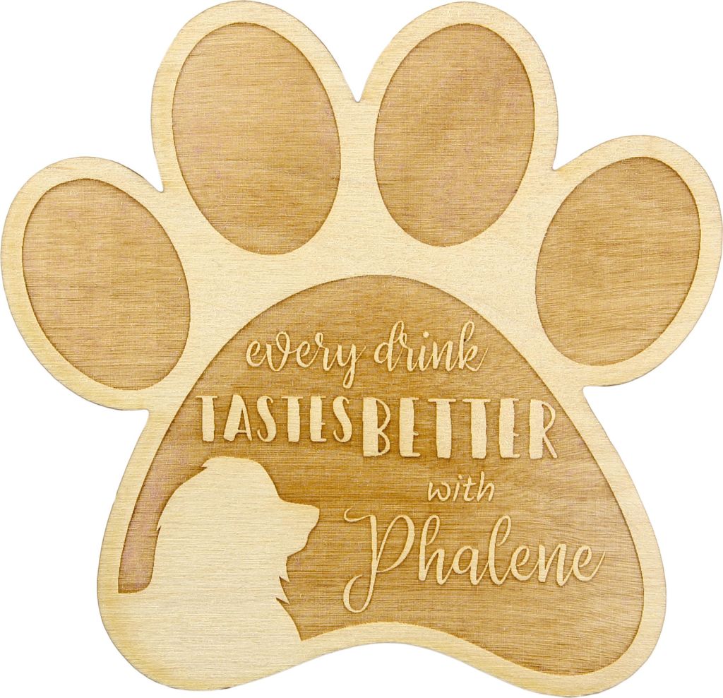 Papillon, Kontinentaler Zwergspaniel I - Tasse Untersetzer, graviert Untersetzer mit Hund, Geschenk für Hundeliebhaber von Art-Dog Marke
