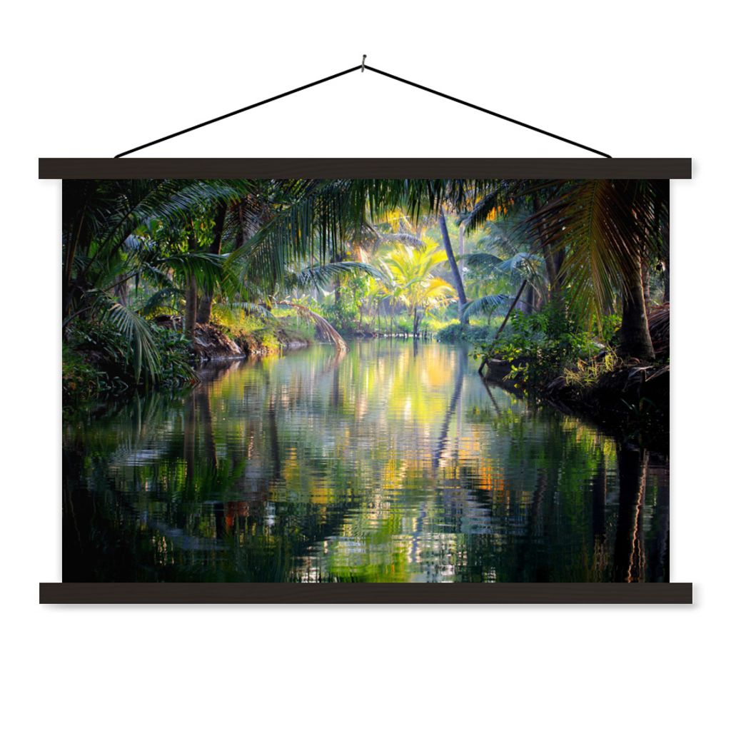 MuchoWow Textilposter Tropische Reflexion 150x100 cm mit schwarzem Rahmen - Schlafzimmer