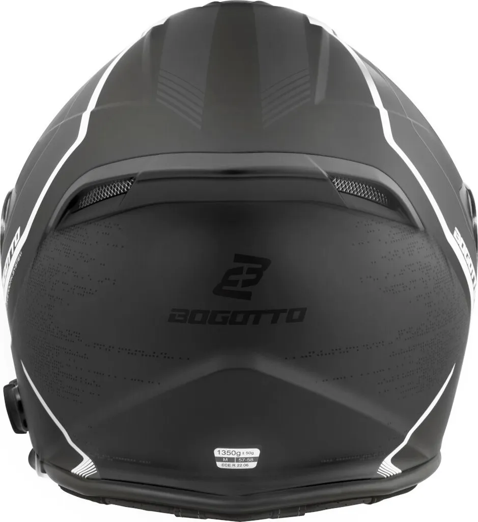 Casque jet Bluetooth Bogotto H586 BT Illus noir mat gris taille XS