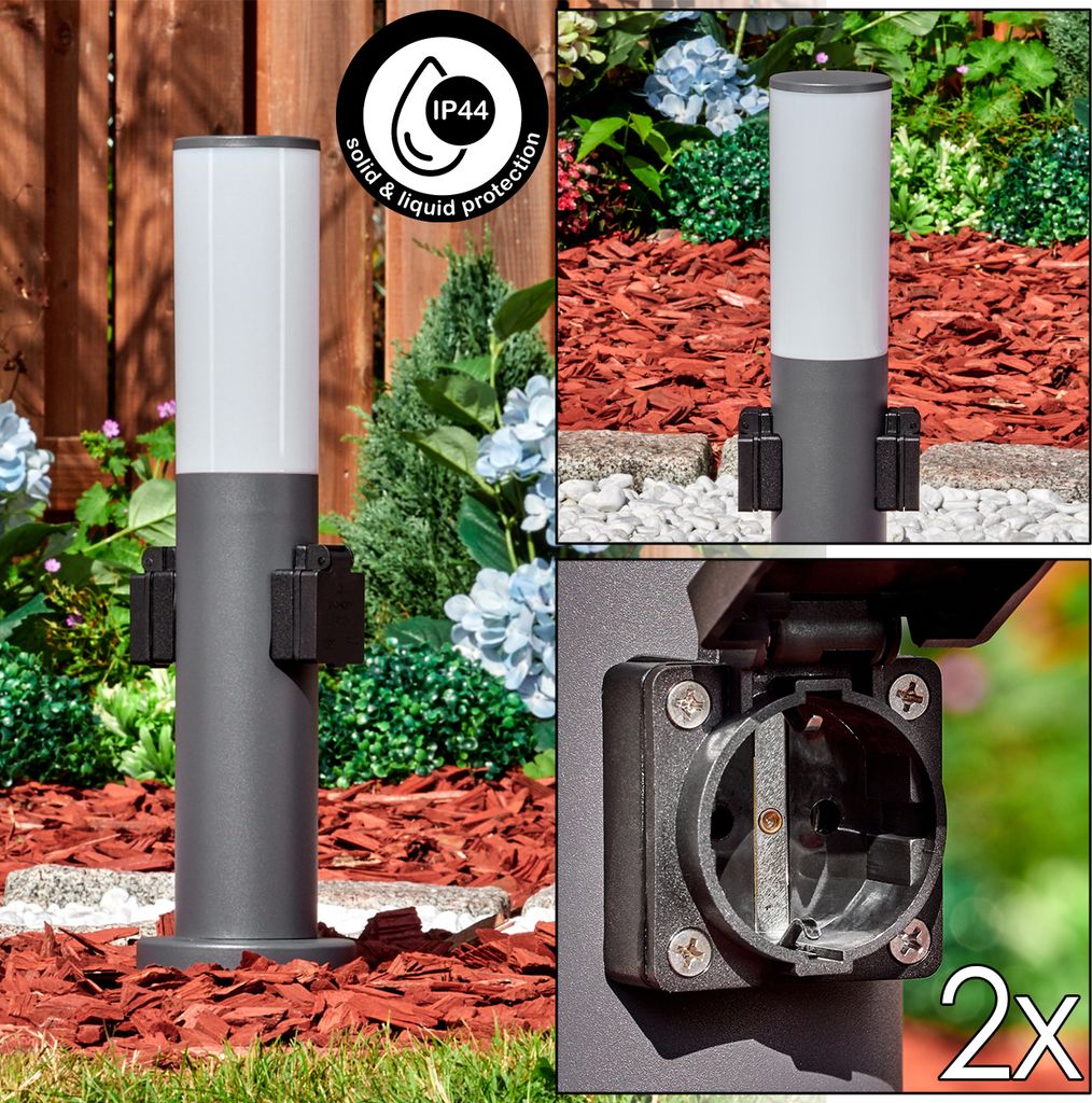 Zogno Außenwegeleuchte aus Metall/Kunststoff in Anthrazit/Weiß