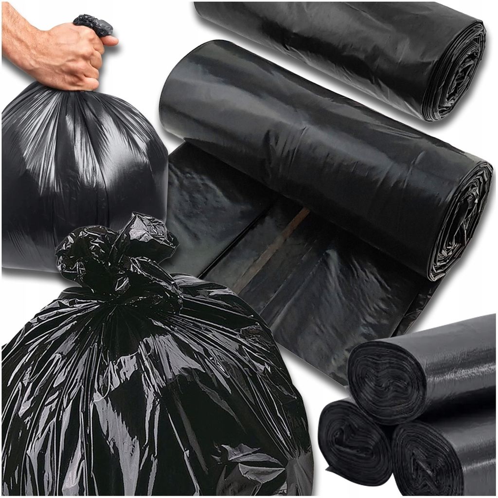 Sacs poubelle noirs classiques et robustes de 60 litres, 1 Image du produit 