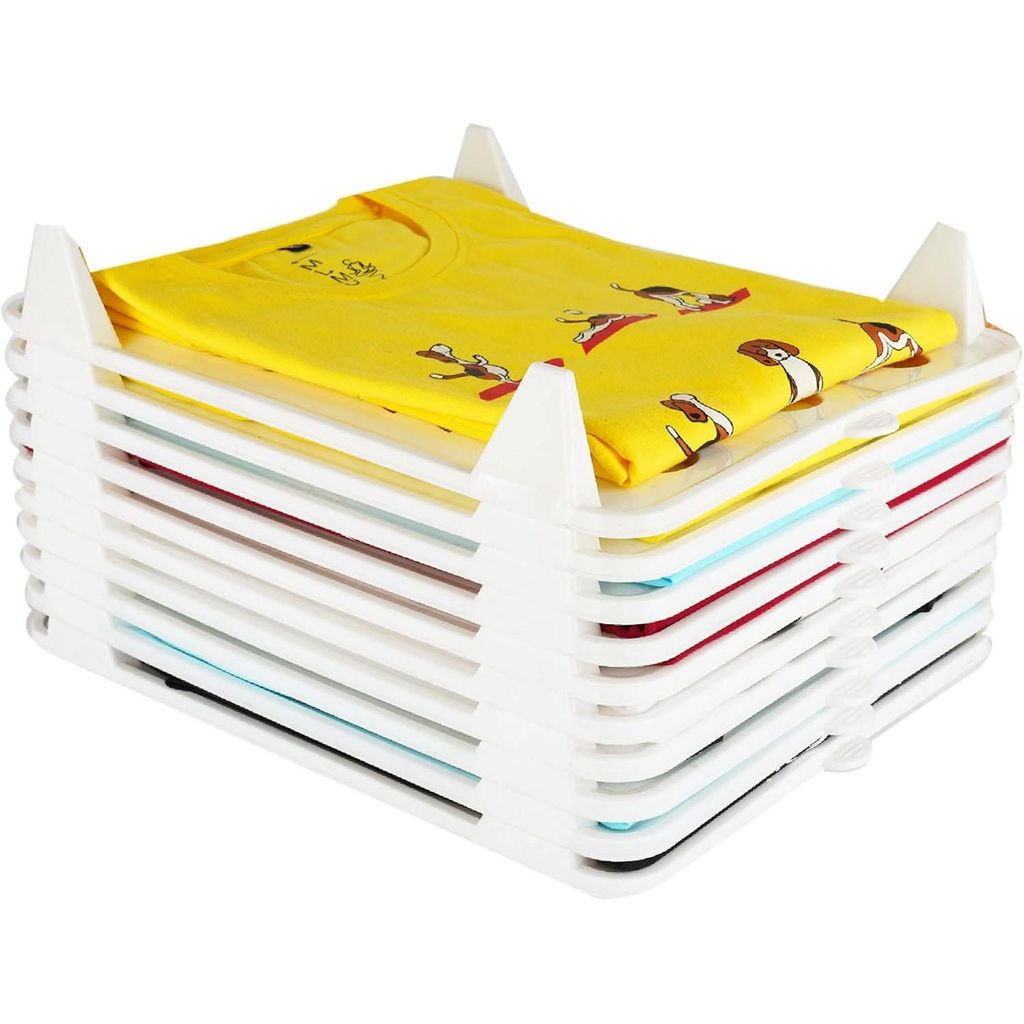 Hemdenordner und T-Shirt Organizer, 10er Set Faltbretter für Kleidung (37,5 x 29 cm), stapelbare Schrank- und Schubladen-Organizer, Kleiderablage