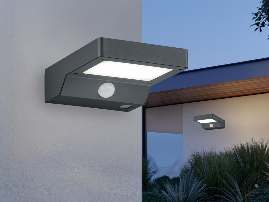 LED Solar Wandleuchten Set Außenleuchten Fassadenlampe Solarlampe für den Garten