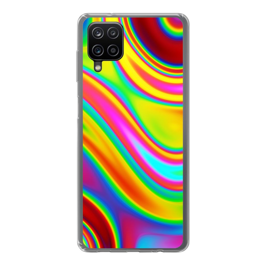 MuchoWow Handyhülle Schutzhülle Hülle für Samsung Galaxy A12 Kunst - Wellen - Farben - Psychedelisch Silikon Softcase Handy Hülle - Bild