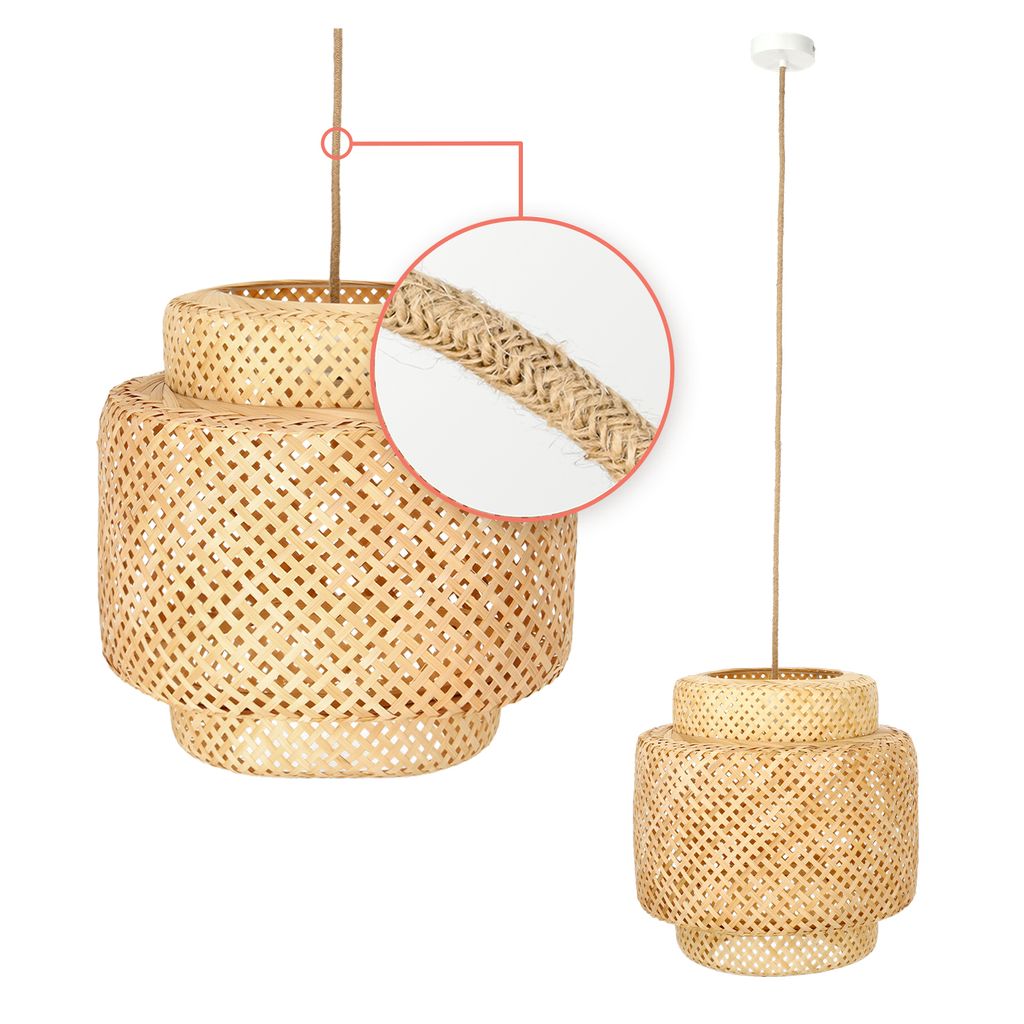 Boho závesná lampa BONN RW pletené tienidlo LARGE 40cm E27 Obrázok produktu 
