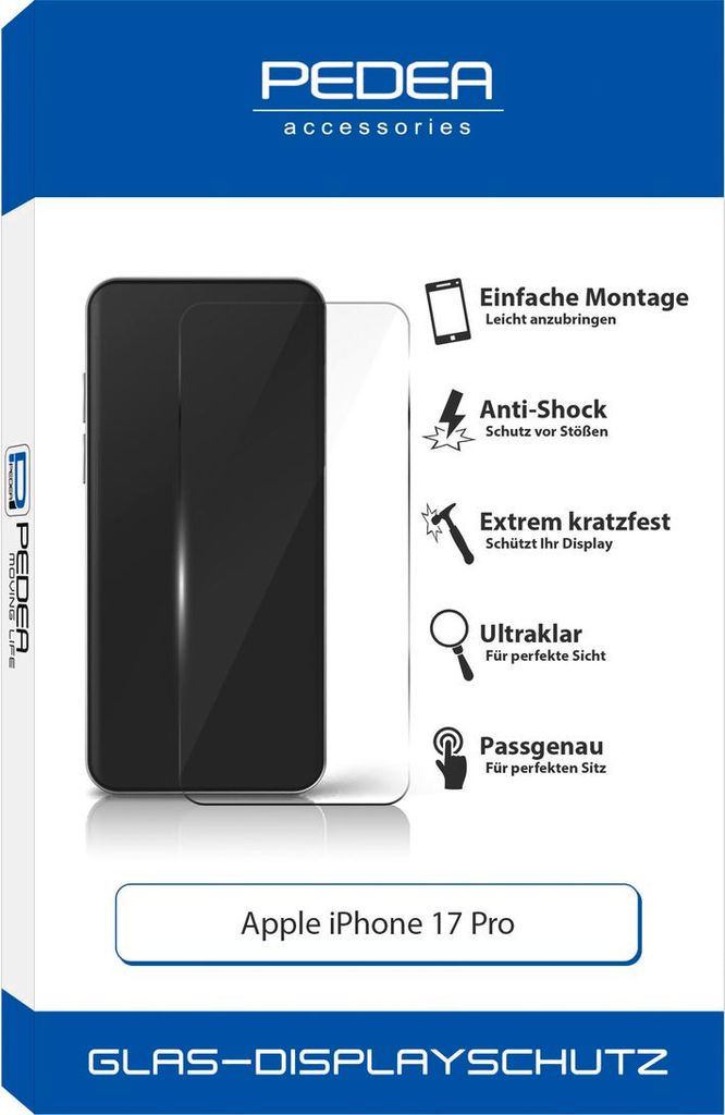PEDEA Display-Schutzglas für Apple iPhone 17 Pro