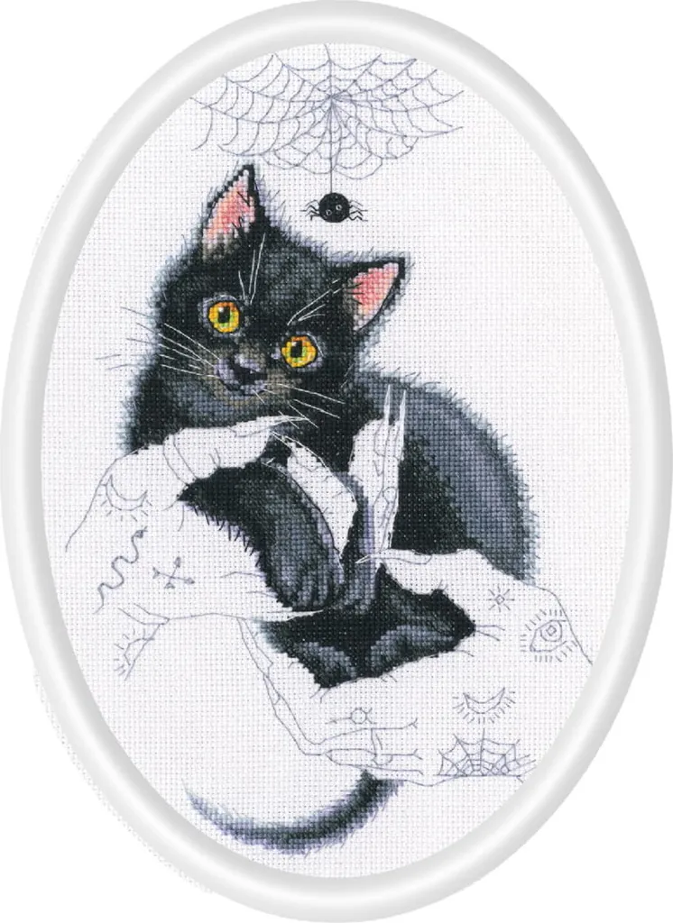 Set di punti croce RTO "Cat Magic", schema di conteggio, 16,5x25 cm